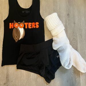 Hooters Black uniform with the new shorts style
